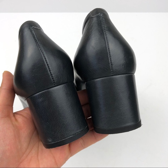 PAS DE ROUGE Leather Classic Low Block Heels - Picture 5 of 8